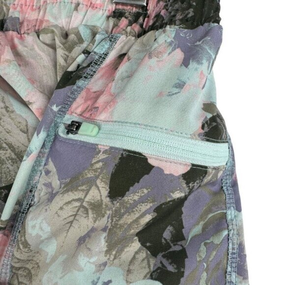 Fabletics 2 in 1 Maggie Floral Pull On Elastic Waist Zip Pockets Shorts US M - Picture 5 of 11